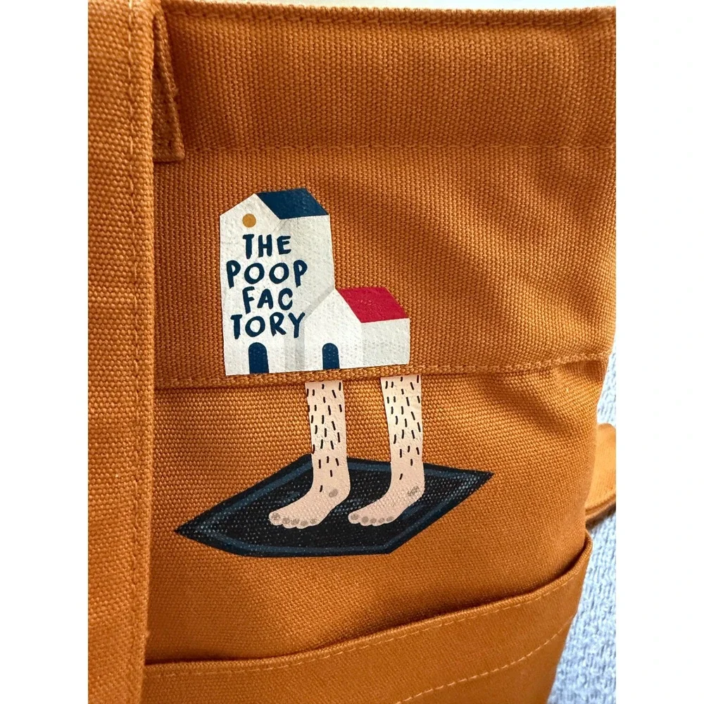TA.THA.TA Mustard Yellow Canvas Convertible Backpack Tote Bag Poop Factory Patch